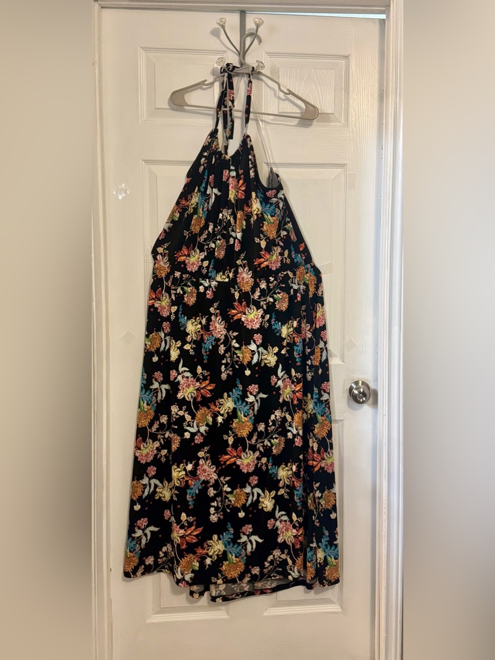 Lane Bryant Black Floral Halter Maxi Dress